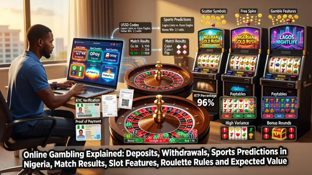 Online Gambling Explained: Deposits, Withdrawals, Sports Predictions in Nigeria, Match Results, Slot Features, Roulette Rules and Expected Value