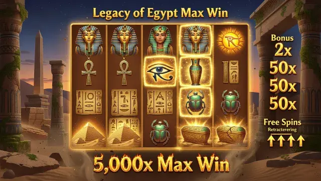 Ancient Egypt Winnings: How the Legacy of Egypt Max Win Works, Including the Max Win Bonus Feature and Bonus Multiplier Slot